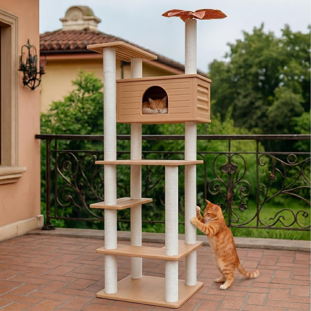Torre de árbol para gatos resistente a la intemperie de 74.8 pulgadas con