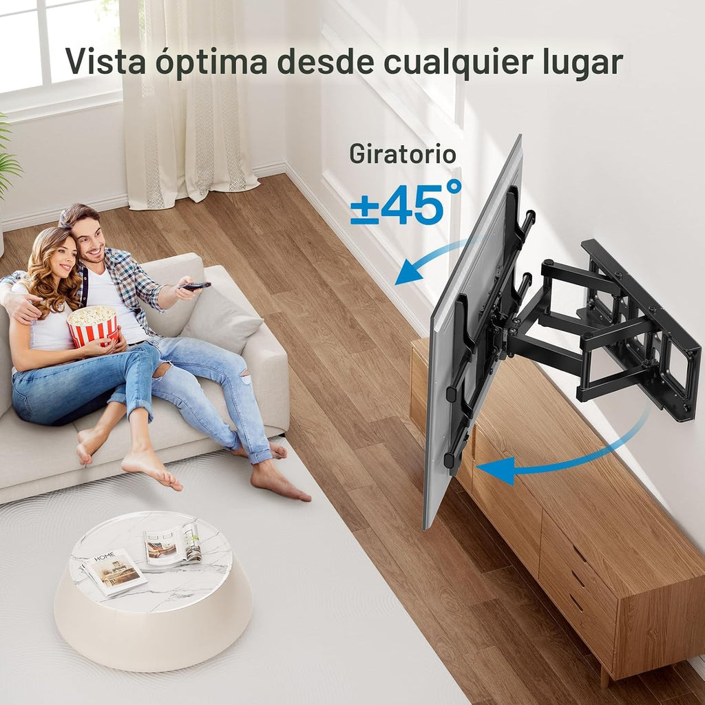 Pipishell Soporte de pared para TV de movimiento completo para la mayoría