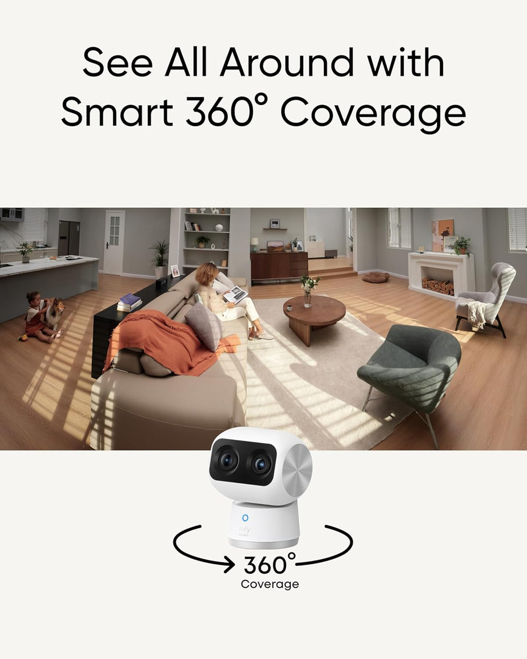 eufy Security Cámara interior S350 cámaras duales cámara
