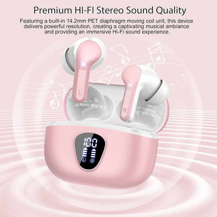 Auriculares inalámbricos, auriculares Bluetooth 5.4 HiFi estéreo, a...