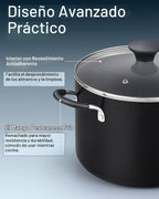 Cook N Home Olla antiadherente de 8 cuartos con tapa, ollas grandes para