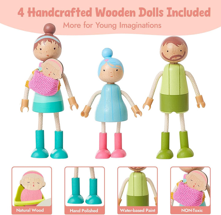 Giant bean Juego de muebles de casa de muñecas de madera de 36 piez...