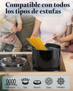Cook N Home Olla antiadherente de 8 cuartos con tapa, ollas grandes para