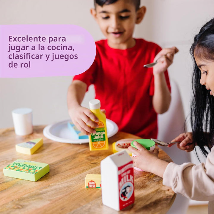 Melissa &amp; Doug, conjunto de alimentos de nevera, Anaranjado | 9...