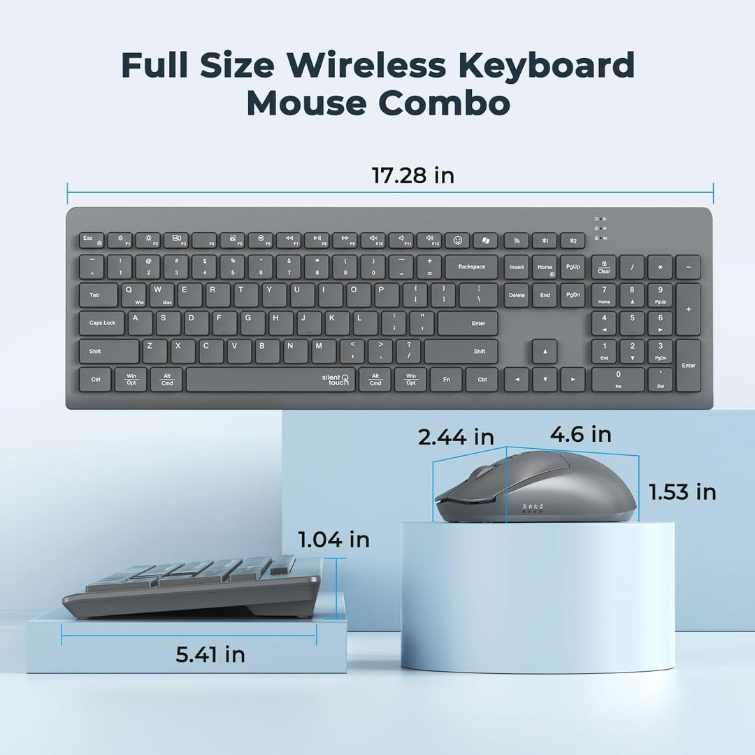 MEETION Teclado y mouse inalámbricos, juego de mouse de teclado Blu...