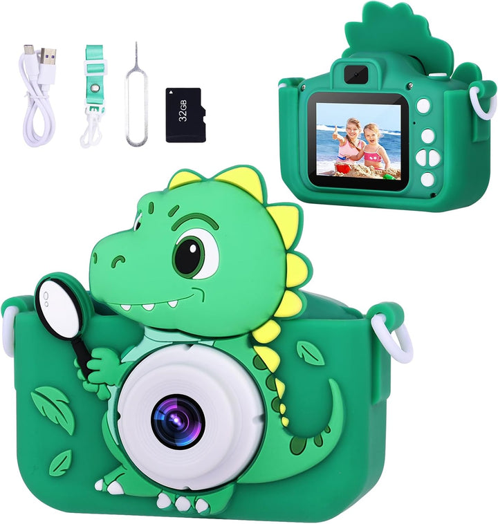 Envyvip Cámara de juguetes de dinosaurio para niños de 3 a 8 años,...