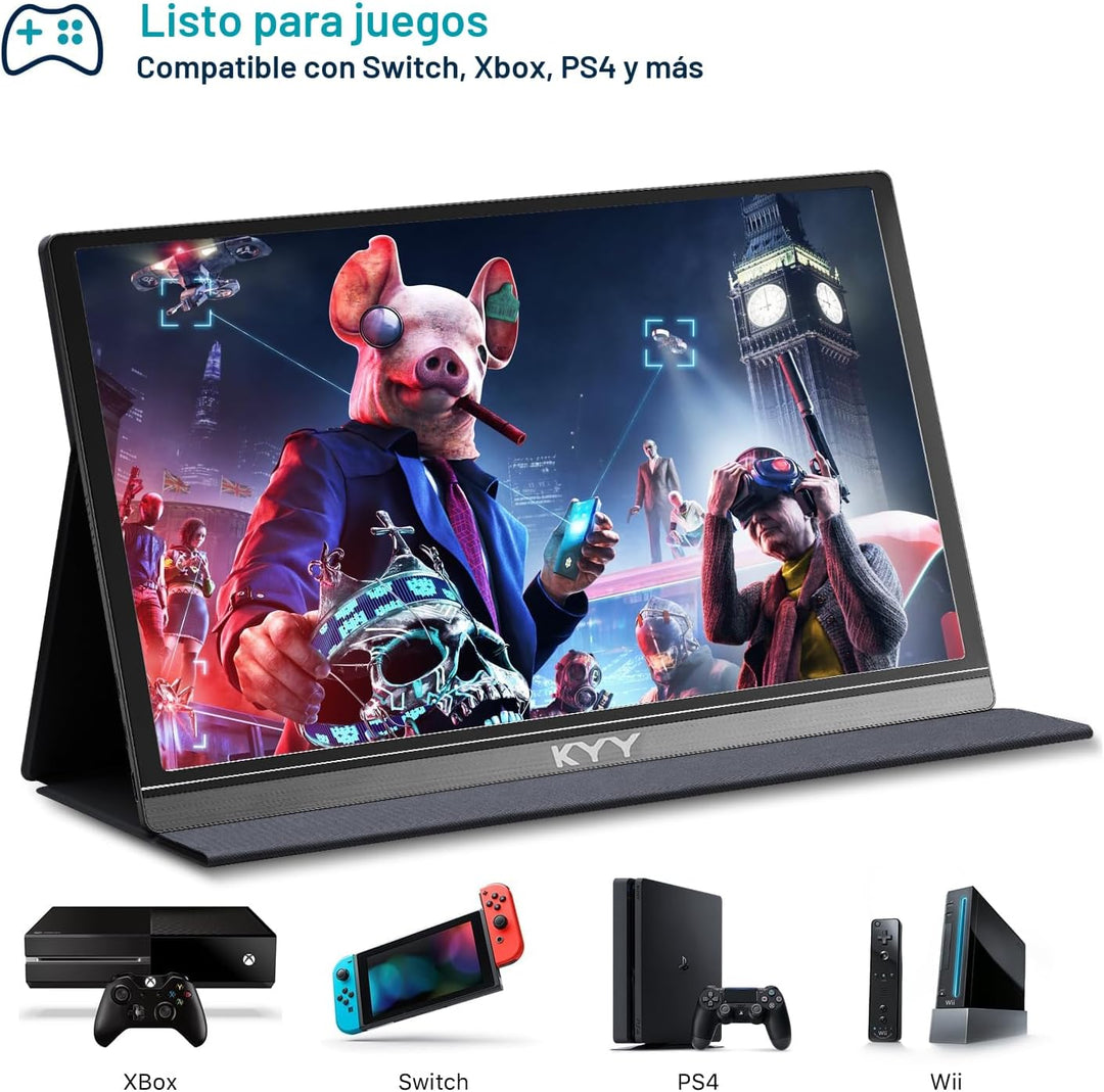 KYY Monitor portátil 15.6 "1080P Monitor de computadora Extensor de...