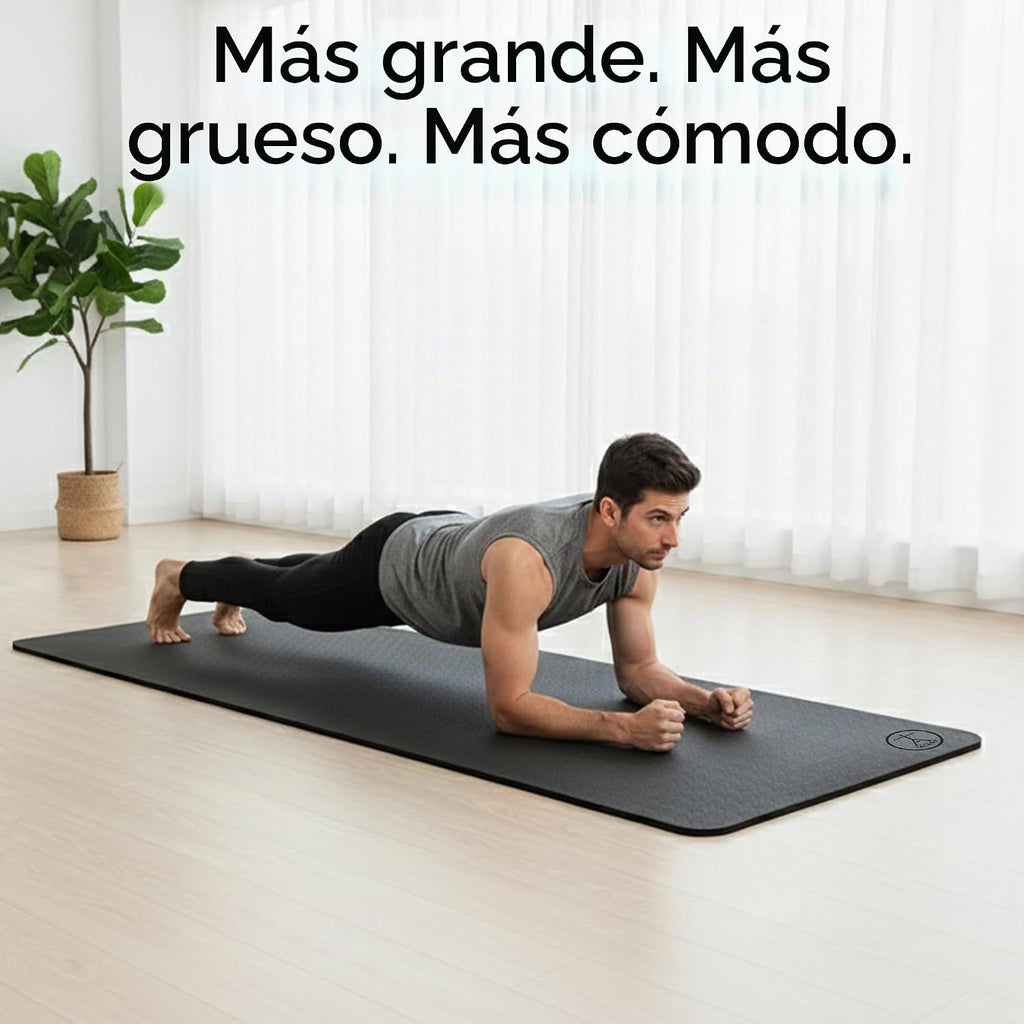 Esterilla de yoga extra grande XL, ancha y larga, extra gruesa