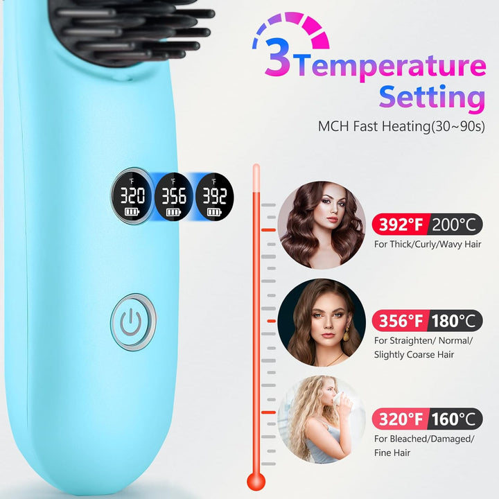 STUDLLY Alisador Rizador de Cabello Inalámbrico con Pantalla LCD 2...