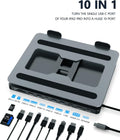 Soporte de concentrador USB C para MacBook Pro, adaptador 10 en 1 para MacBook Air Docking Station con 4K 60Hz HDMI, RJ45 Gigabit Ethernet, lector de tarjetas SD/TF, 4 USB 3.0 para iPad/Dell HP/Surface/Lenovo Laptop Dock