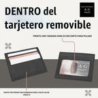 Billetera para hombre con soporte extraíble para identificación, bloqueo