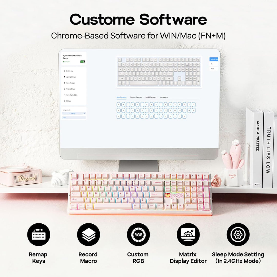 EPOMAKER X Aula F108 PRO V2 Teclado inalámbrico para juegos con bat...