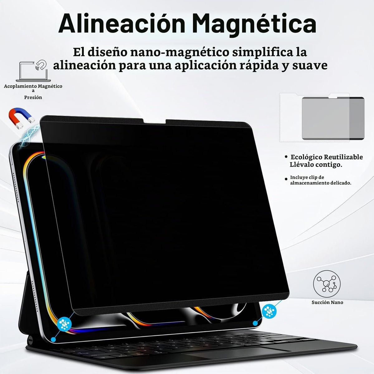 Filtro de Privacidad Magnético 4 Vías para iPad Pro 13 pulgadas M5 M4 2025 8th/7th Gen
