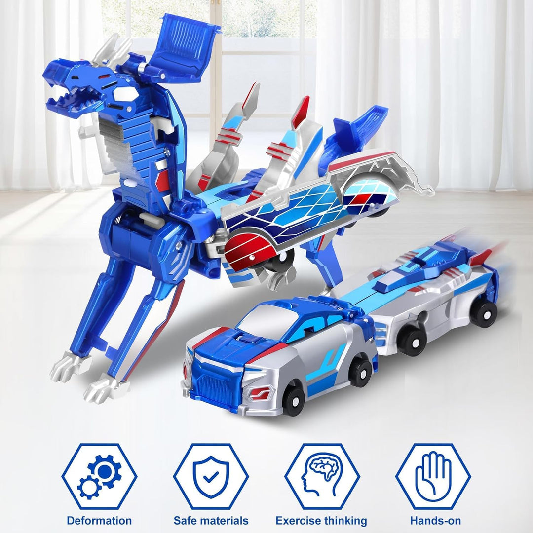 Hjhyqex Juguete de coche de dinosaurio transformador 2 en