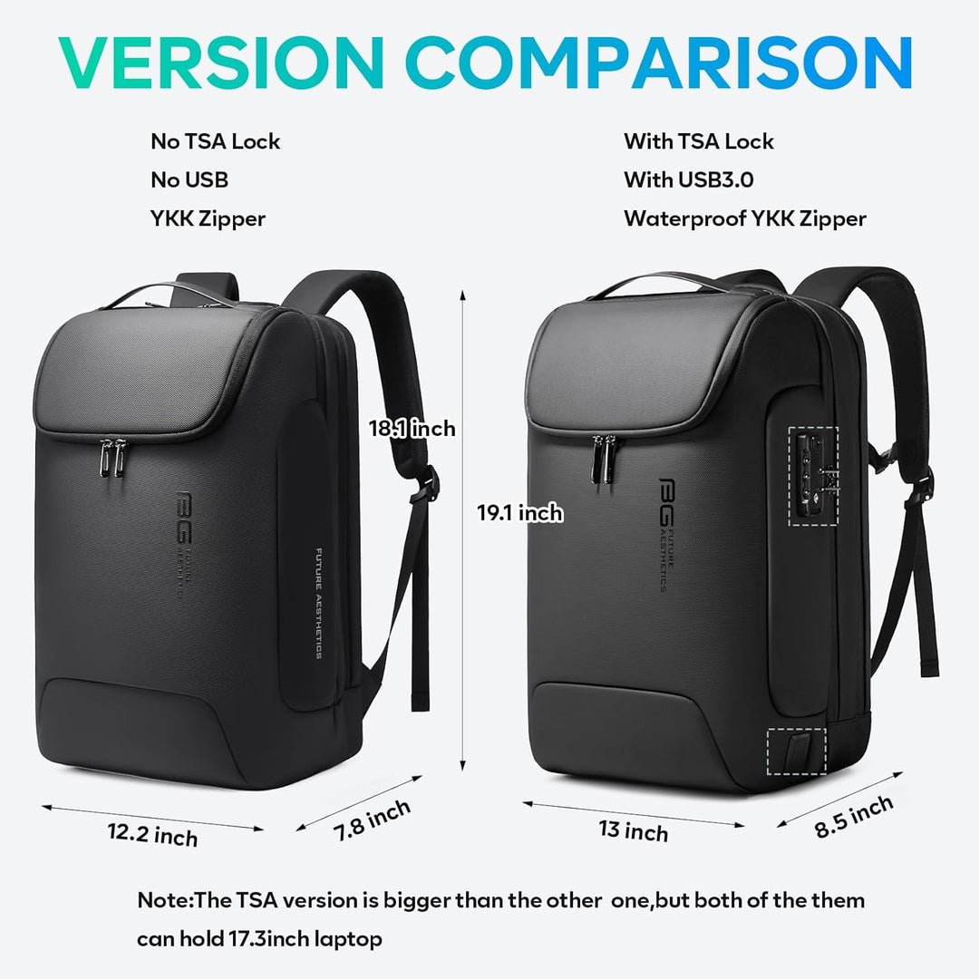 BANGE Mochila antirrobo con puerto de carga USB, mochila de negocio...