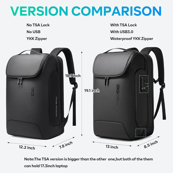BANGE Mochila antirrobo con puerto de carga USB, mochila de negocio...