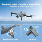 FPV Drone con cámara 1080P HD - Cuadricóptero RC plegable para adultos principiantes niños, control de voz, selfie gesto, modo sin cabeza, 2 baterías de 30 minutos de tiempo de vuelo largo, funda de