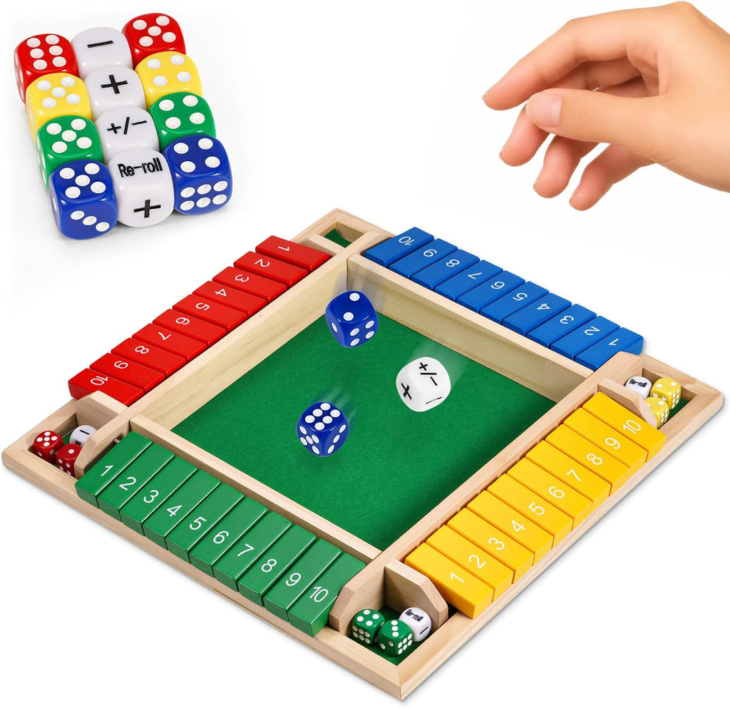 Juego de mesa de madera de 12 pulgadas con dados de símbolo de estrategia