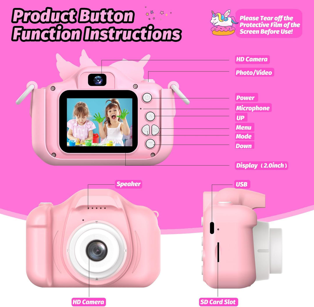 Cámara Mejorada para Niños y Niñas, Cámara Digital para Selfie con...