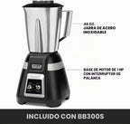Waring Batidora de cuchillas con tarro de acero inoxidable de 48 oz y palanca y pulso