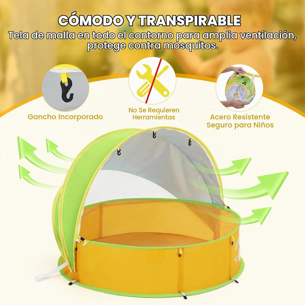 Peradix - Piscina infantil para niños y mascotas, tienda de campaña para