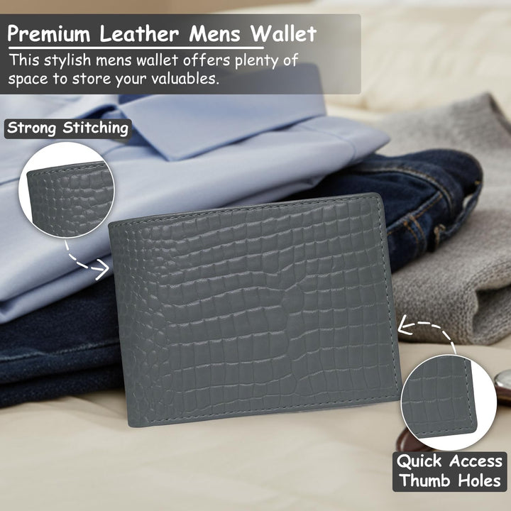Cartera de cuero para hombre con bloqueo RFID para hombre, diseño m...