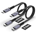 USB C Cable 80Gbps 1.5ft 2 Packs, Short USB 4 Cable 240W, 16K Monitor