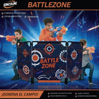 Target Búnker Táctico y Blaster de Espuma 59x34” Zona de Combate Fort Bunker, Compatible con Laser Tag, Pistola de Agua y Actividades de Cumpleaños, Pared Plegable para Juego Activo