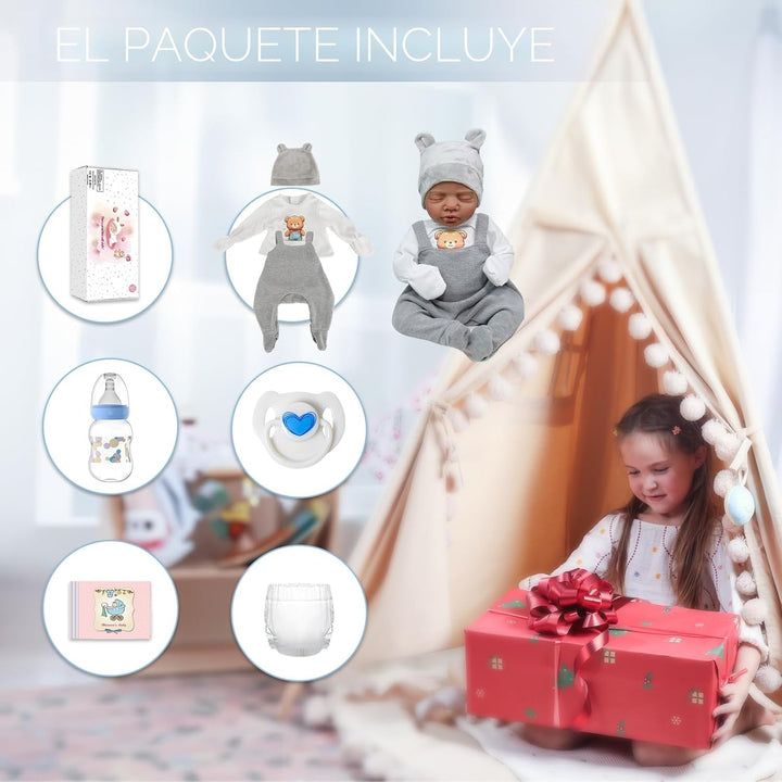CHAREX Muñecos de bebé Reborn realistas negros - Muñeca de bebé de...