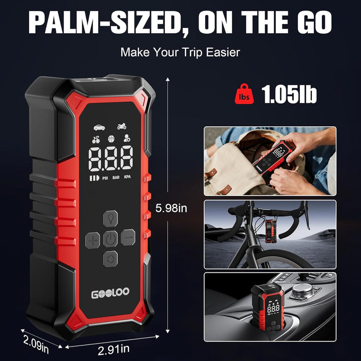 GOOLOO Inflador de Neumáticos A6 Gear Compresor de Aire Portátil, I...