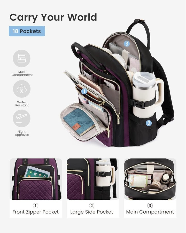 LOVEVOOK Mochila para computadora portátil para mujer, mochila para...