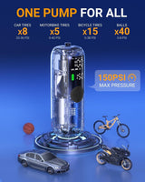 Woowind Bomba de bicicleta Compresor de aire portátil, inflador de...