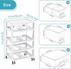 Organizador de Cajones Vtopmart, 4 niveles 6 cajones con ruedas