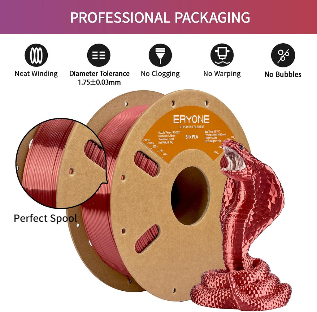 ERYONE Filamento PLA de seda para impresora 3D de 0.069 pulgadas +\...