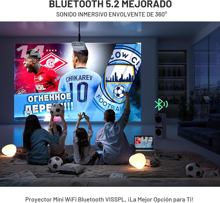 Mini proyector con WiFi y Bluetooth, proyector VISSPL Full HD 1080P...