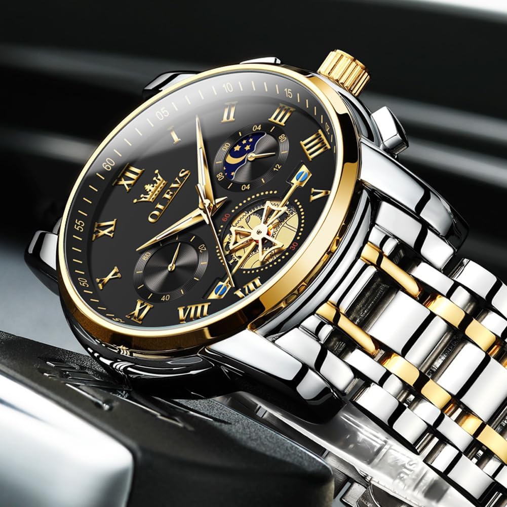 OLEVS Reloj para Hombres Clásico de Negocios en Acero Inoxidable Reloj para Hombre