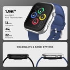 iTouch AIR 5 PRO - Reloj inteligente con GPS, AMOLED de 1.96 pulgadas, llamadas Bluetooth, más de 100 modos deportivos, frecuencia cardíaca, SpO2, seguimiento del sueño y el estrés, resistente al agua 3ATM, duración de la batería de 10 días, para iPhone y