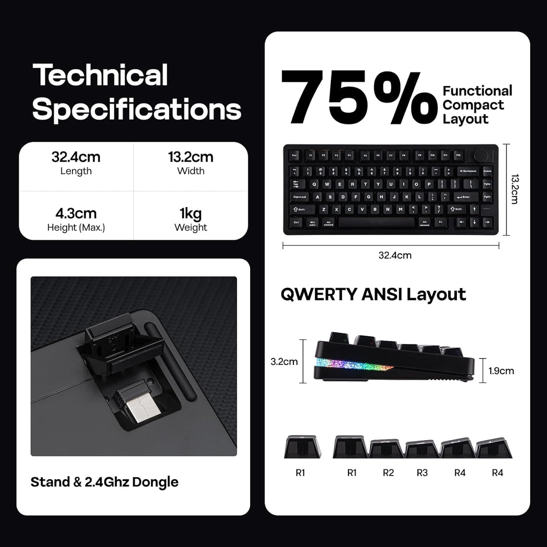EPOMAKER HE75 V2 Teclado para juegos con efecto Hall, sondeo de 8K...