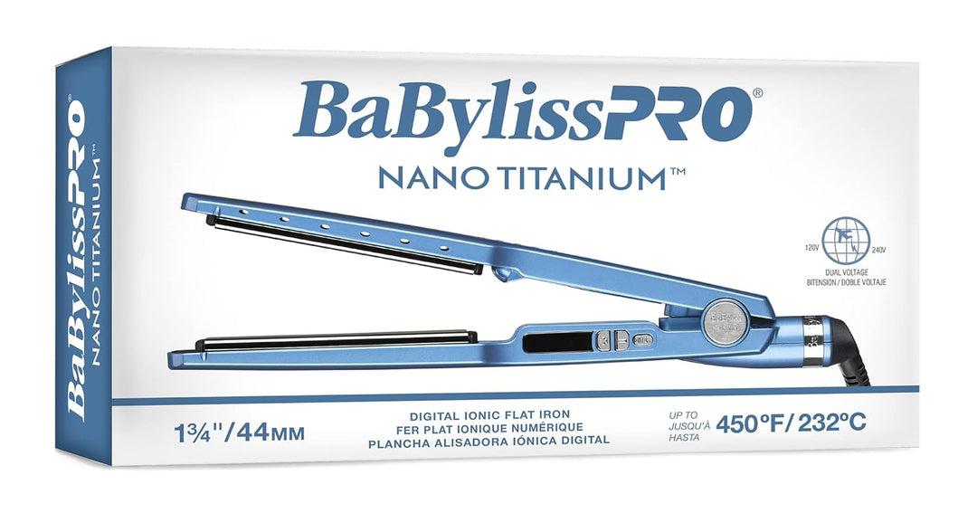 BabylissPRO Nano Titanium Ionic Hair Straightener, Professional Fla...