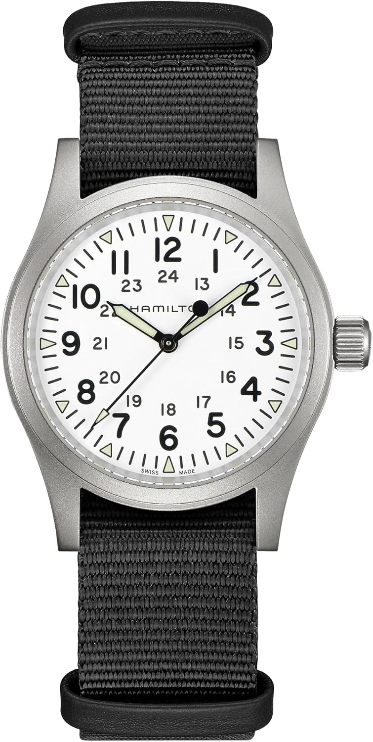 Hamilton Khaki Field Reloj mecánico para hombre, caja de acero inoxidable