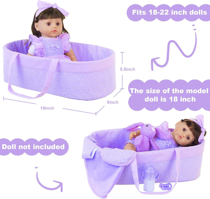 18INDC 11 piezas de ropa de muñeca de bebé con diseño floral morado...