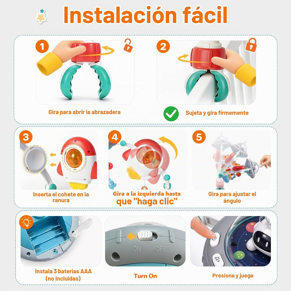 Juguete de arco de cochecito de bebé, juguetes de asiento de coche