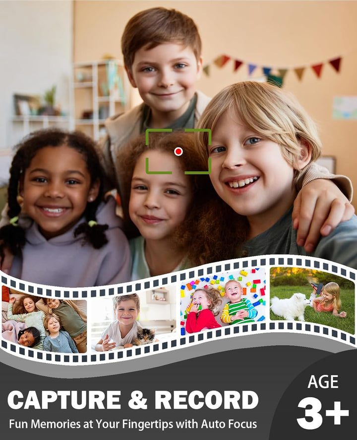 HEYMAO Cámara digital para niños de 64MP 1080P con pantalla abatibl...