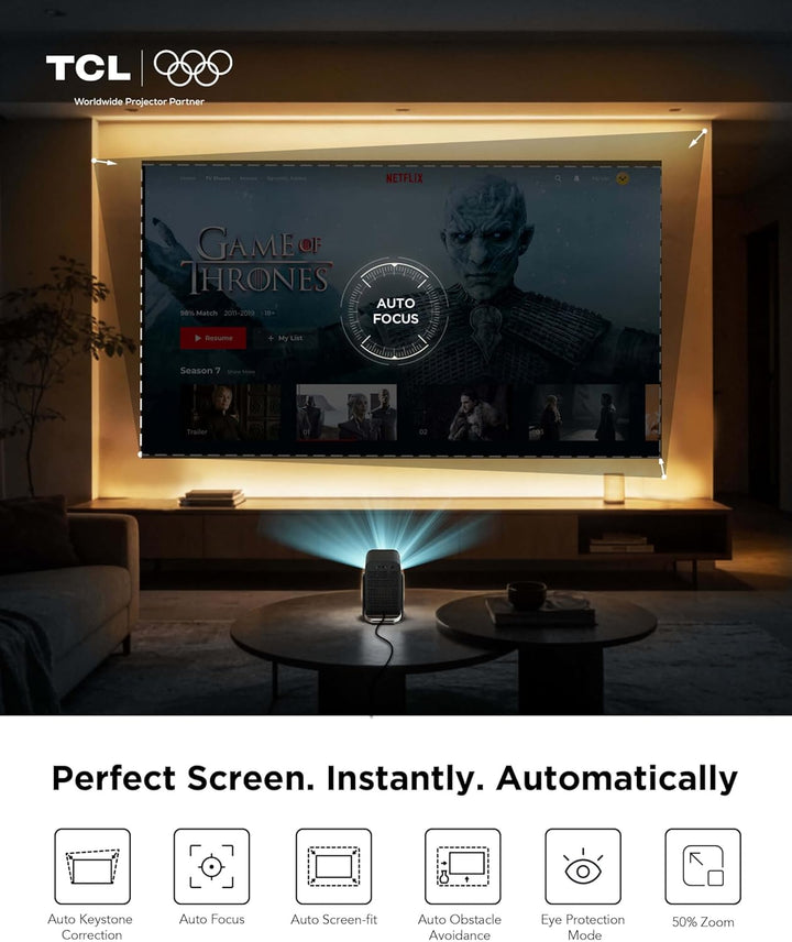 TCL Proyector inteligente C1 compatible con 4K, compatible con Goog...