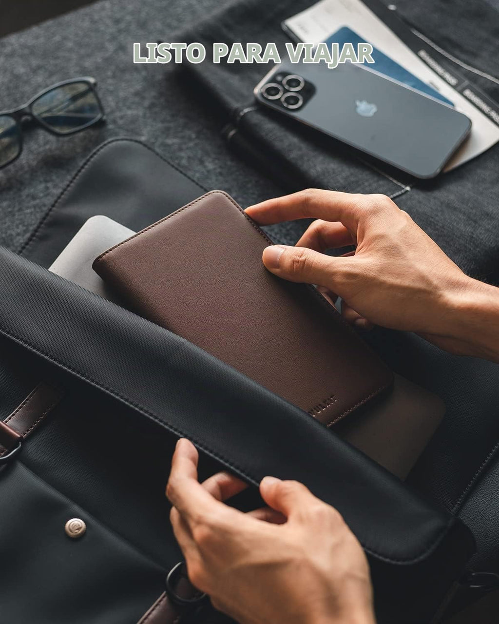 VULKIT Billetera para pasaporte, con bloqueo RFID, cartera de viaje para hombres y mujeres, Espresso, Talla única, Cartera de viaje
