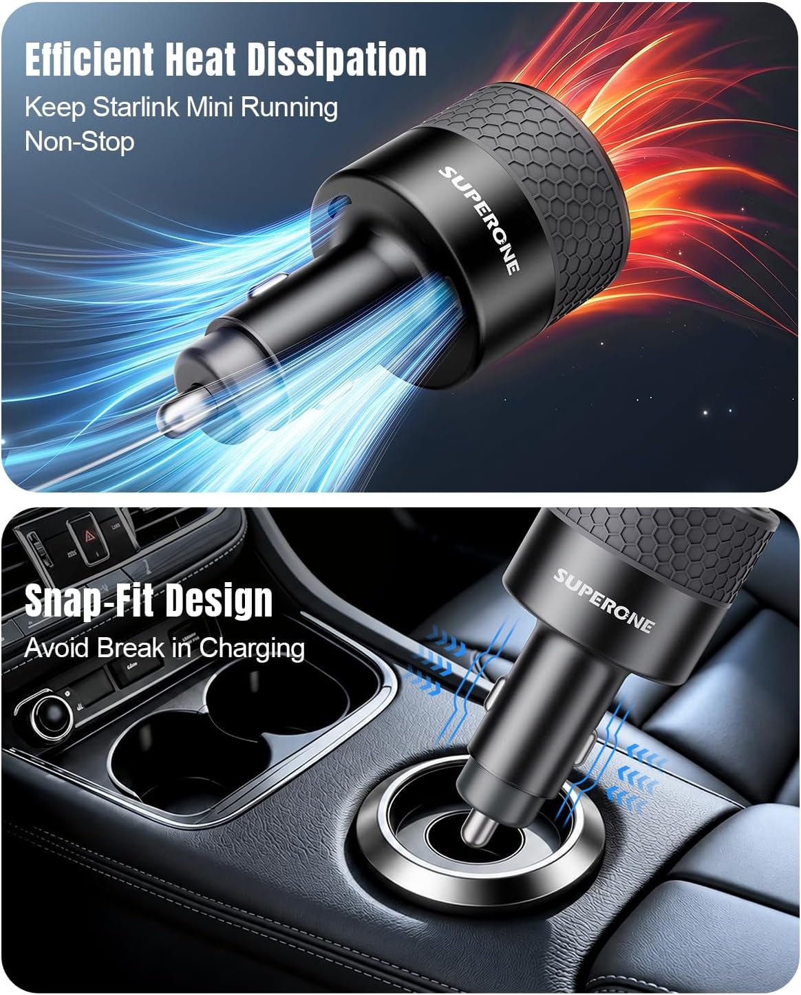 Starlink Mini - Adaptador de coche de 60 W para Starlink Mini