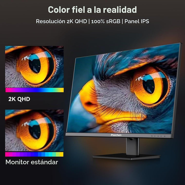 Pisichen Monitor de pantalla táctil 2K 144Hz 23.8 pulgadas QHD 2560...