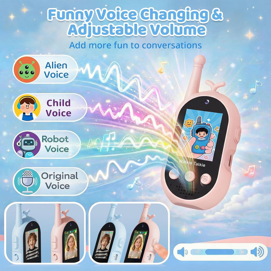 Walkie Talkie para niños con video: paquete de 2 juguetes recargabl...