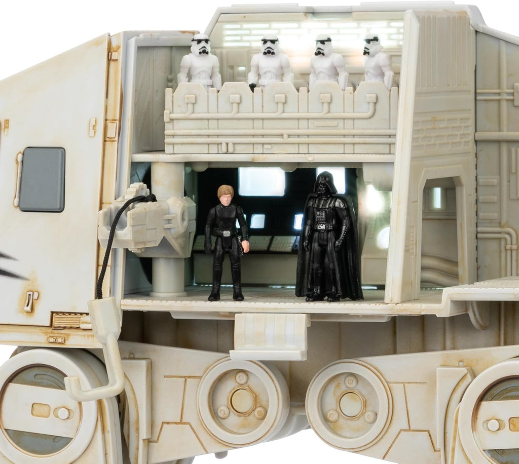 Star Wars Micro Galaxy Squadron at-at Walker (Endor) Exclusivo de Amazon - Vehículo de 10 pulgadas con luces, sonidos, zonas de acción y accesorios (Juguetes para niños a partir de 8 años)