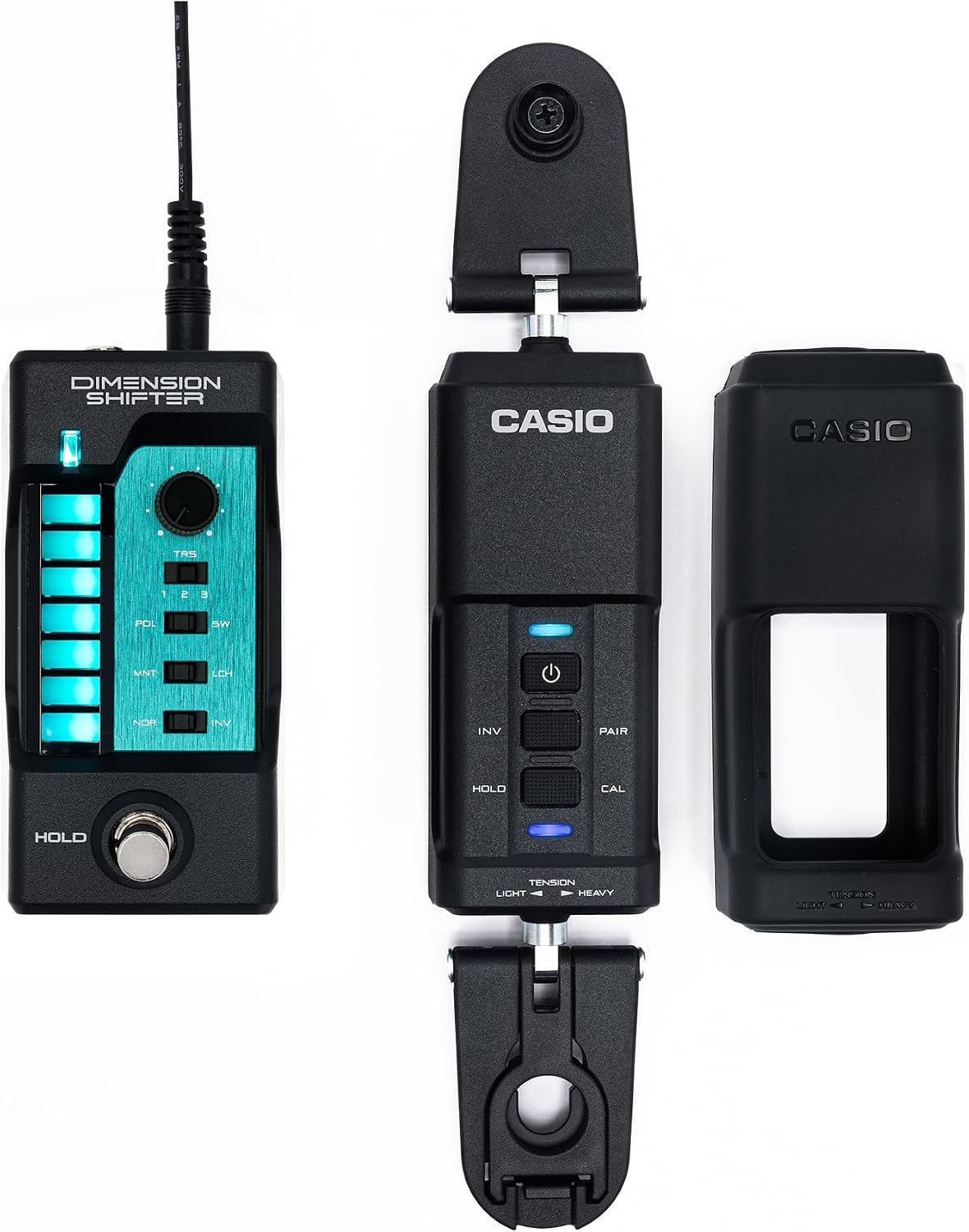 Casio Cambiador de dimensiones, controlador de expresión basado en correa de cambiador de dimensiones, controlador de efecto de correa de guitarra inalámbrico con Bluetooth, modos de expresión y pedal